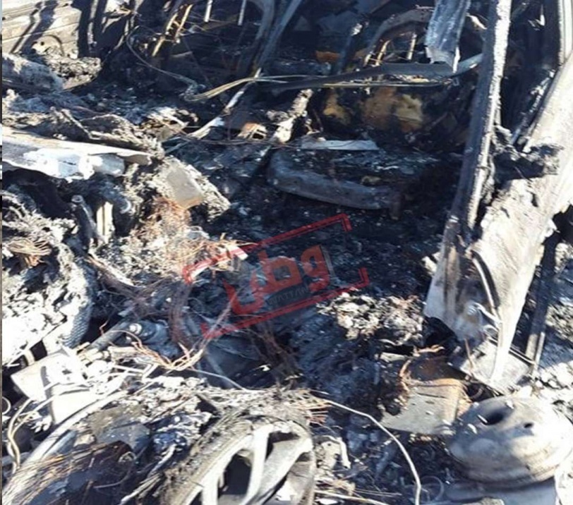 بالصور … مجهولون يحرقون سيارتين في بلدة بيت لقيا غرب رام الله